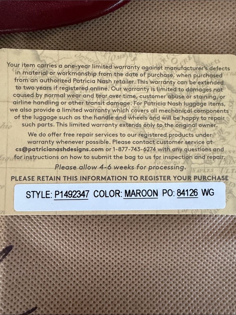 Patricia Nash Josie Floral Embossed Maroon Leather Crossbody NWOT - Picture 2 of 7